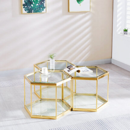 Yazmene Glass Top Coffee Table - Chic Decora