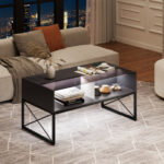 Yoan Coffee Table with Outlets and LED Lights - Chic Decora