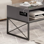 Yoan Coffee Table with Outlets and LED Lights - Chic Decora