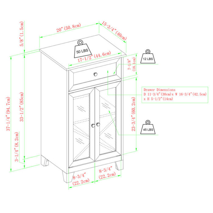 20” Bar Cabinet - Chic Decora