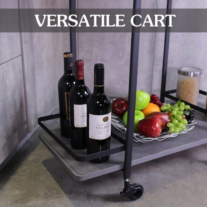 2 Tier Wine Bar Cart - Chic Decora