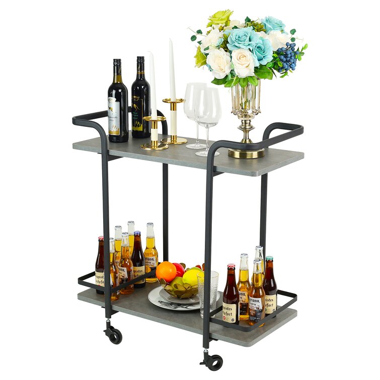 2 Tier Wine Bar Cart - Chic Decora