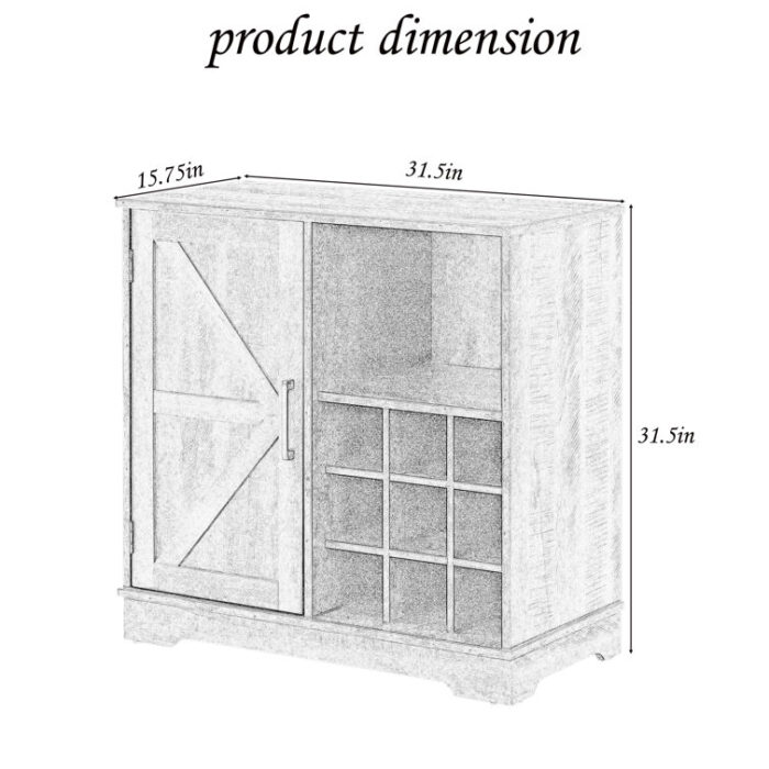 31.5” Bar Cabinet - Chic Decora