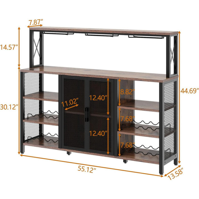 55.11” Bar Cabinet - Chic Decora