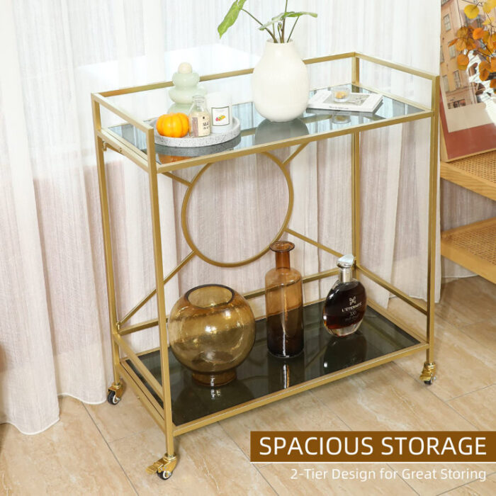 Aaria Metal Bar Cart - Chic Decora