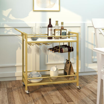 Abdul-Muiz Metal Bar Cart - Chic Decora