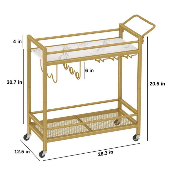 Abdul-Muiz Metal Bar Cart - Chic Decora