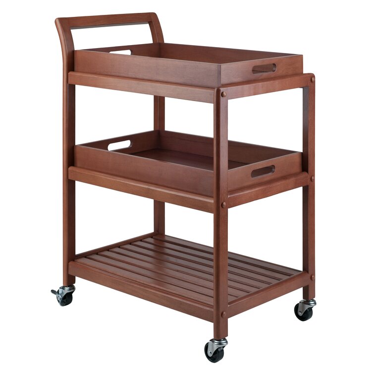 Adamsburg Solid Wood Bar Cart - Chic Decora