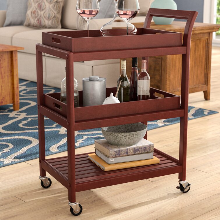 Adamsburg Solid Wood Bar Cart - Chic Decora