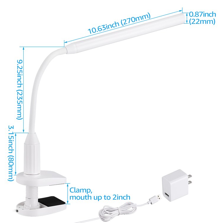 Adjustable Integrated LED Desk Lamp with USB&Outlet Touch Control Dimmable Eye-Caring Table Light - Chic Decora