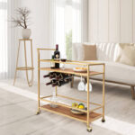 2 Tier Wine Bar Cart - Chic Decora