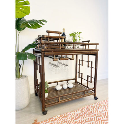 Alesandra Solid Wood Bar Cart - Chic Decora