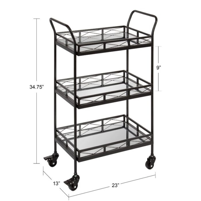 Aloria Metal Bar Cart - Chic Decora