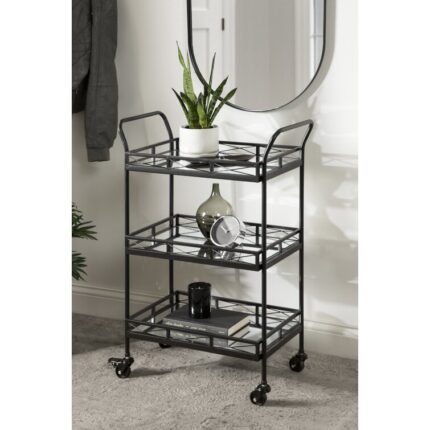 Aloria Metal Bar Cart - Chic Decora