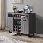 Amoncourt 47” Bar Cabinet with Wine and Glass Rack - Chic Decora