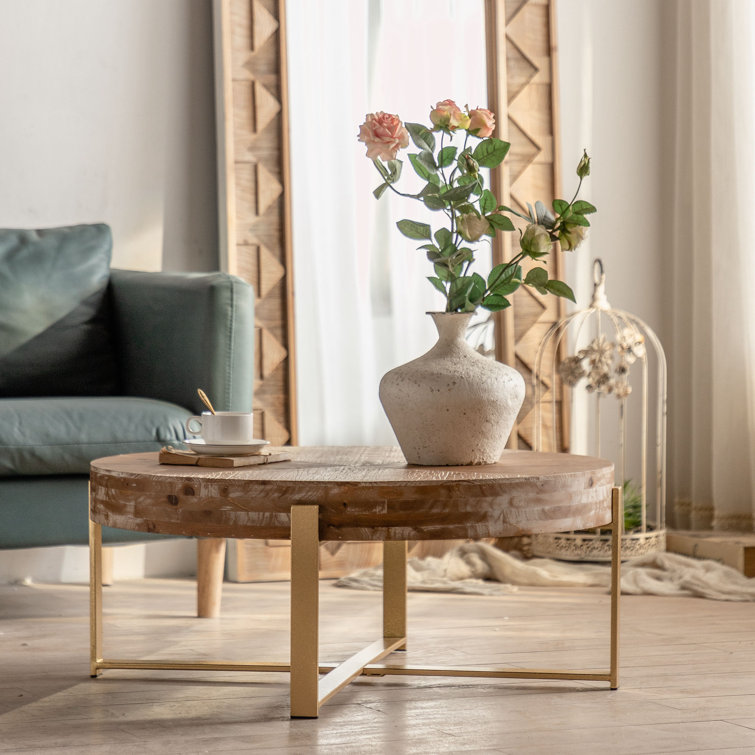 Artricia Solid Wood Top Coffee Table - Chic Decora