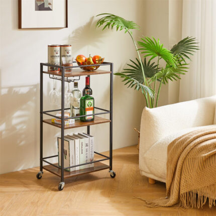 Azizbek Metal Bar Cart - Chic Decora