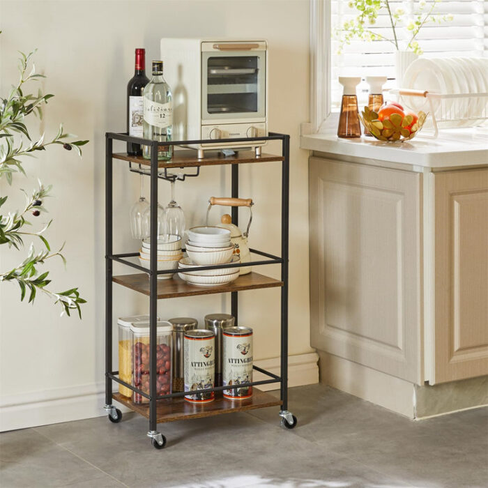 Azizbek Metal Bar Cart - Chic Decora