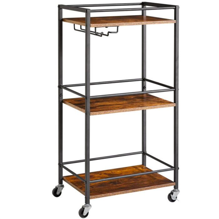 Azizbek Metal Bar Cart - Chic Decora