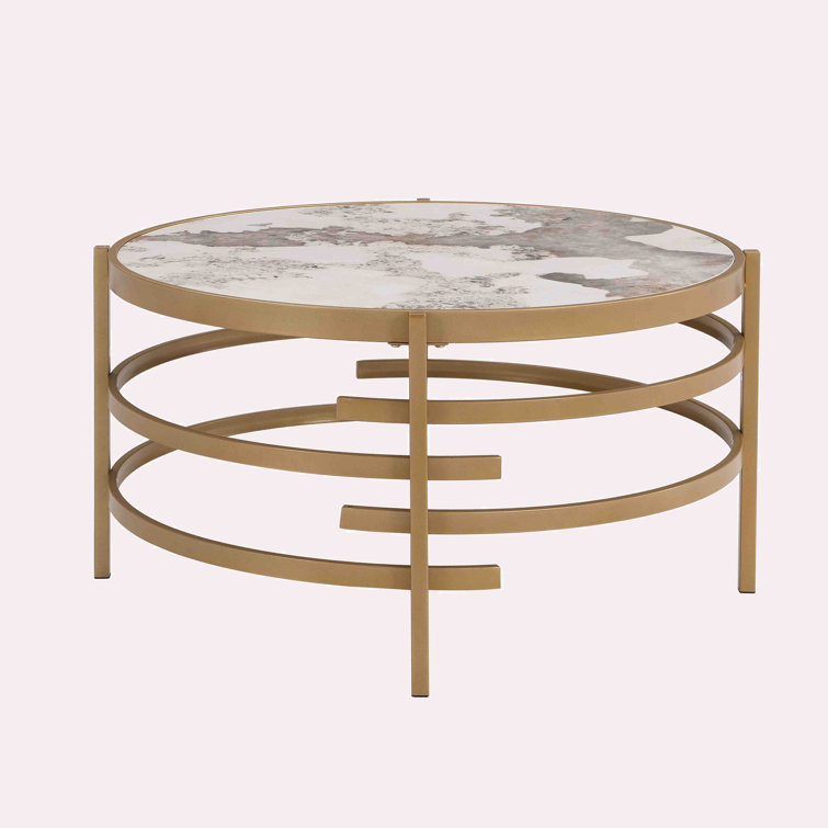 Ballintrae Stone Top Coffee Table - Chic Decora