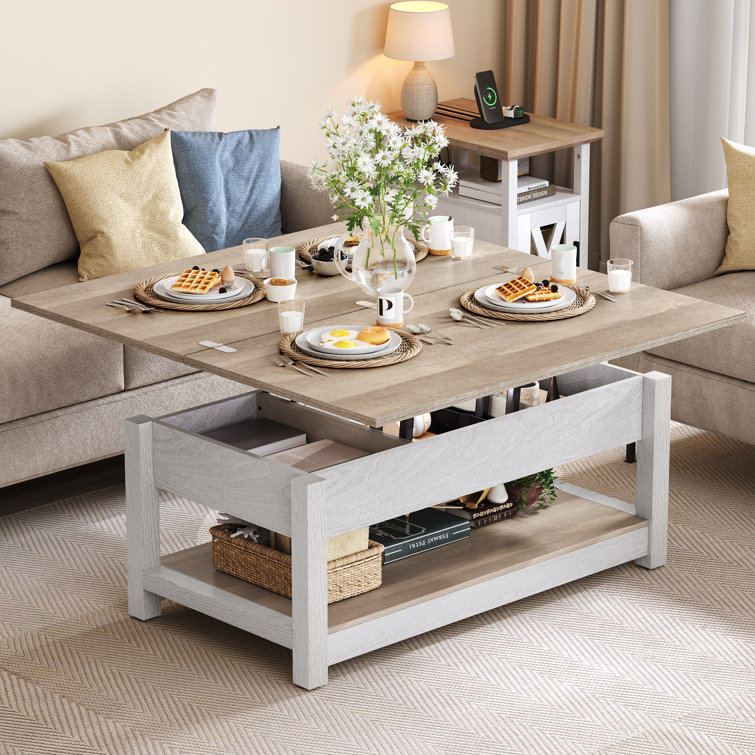 Bojko Lift Top 4 Legs Coffee Table with Storage - Chic Decora