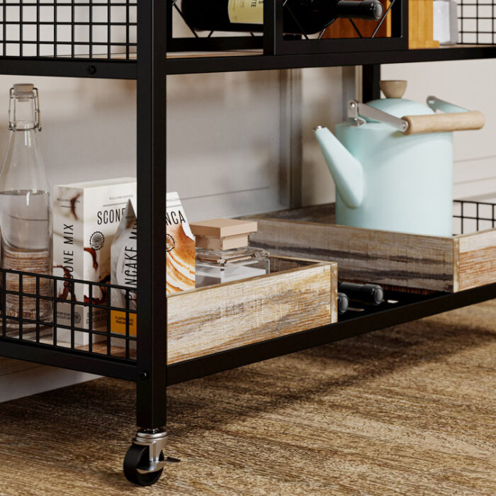 Briken Metal Bar Cart - Chic Decora