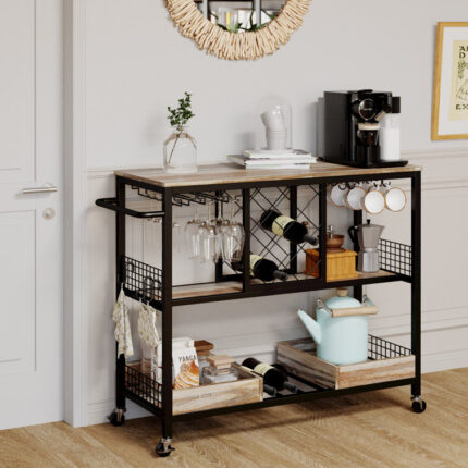 Briken Metal Bar Cart - Chic Decora