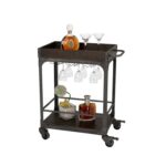 Burchett Wood Bar Cart - Chic Decora