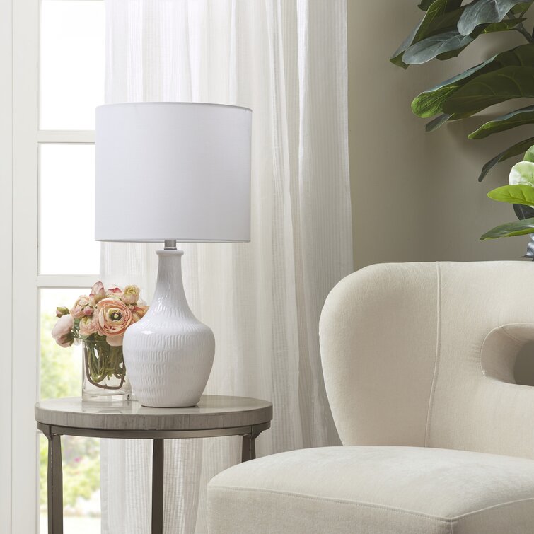 Celine Textured Ceramic Table Lamp - Chic Decora