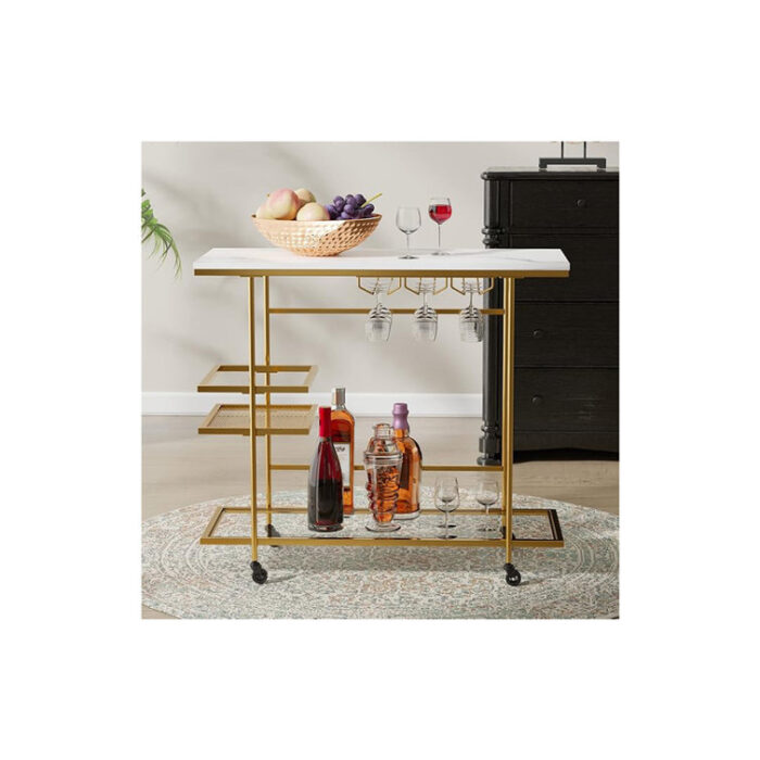 Cendra Metal Bar Cart - Chic Decora