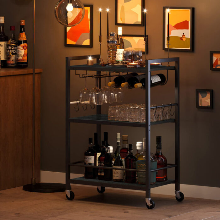 Cevenola Metal Bar Cart - Chic Decora