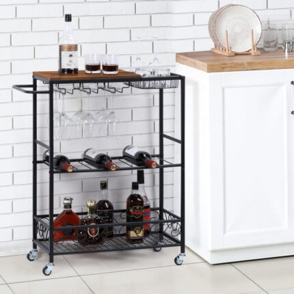 Chaimas Metal Bar Cart - Chic Decora