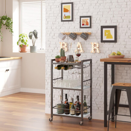 Chantina Metal Bar Cart - Chic Decora