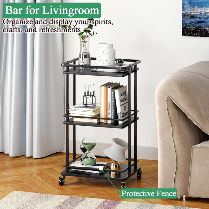 Chardasia Metal Bar Cart - Chic Decora