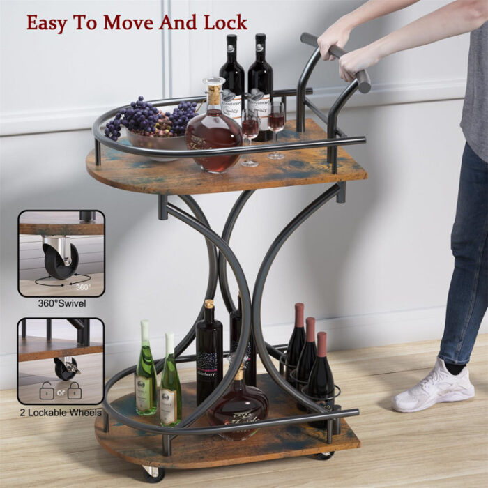 Cocuzza Metal Bar Cart - Chic Decora