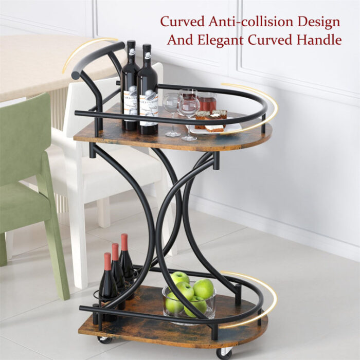 Cocuzza Metal Bar Cart - Chic Decora