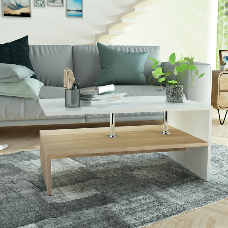 Coffee Table End Table Side Sofa Table with Storage Engineered Wood - Chic Decora