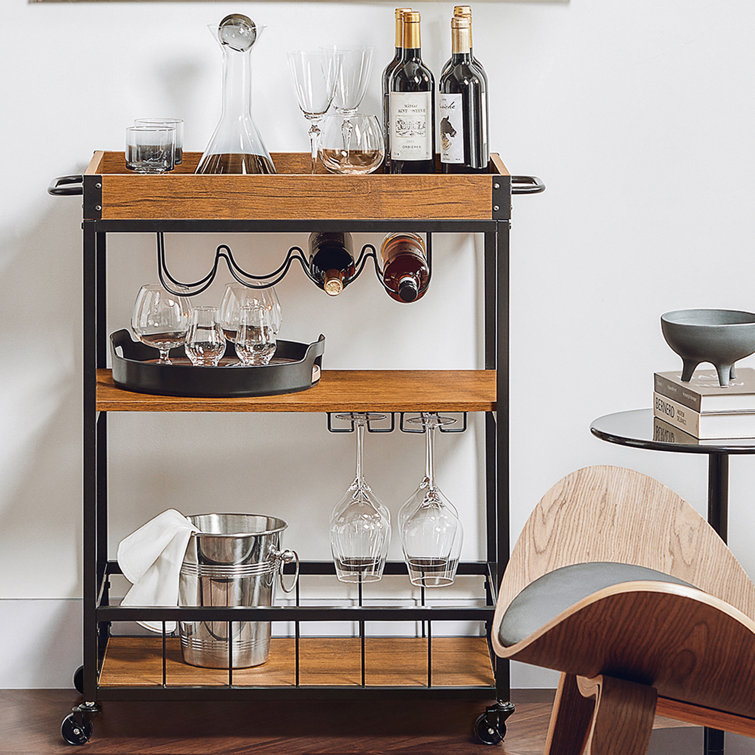 Cruzito Wood Bar Cart - Chic Decora