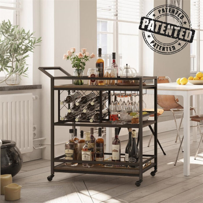 Davros Metal Bar Cart - Chic Decora