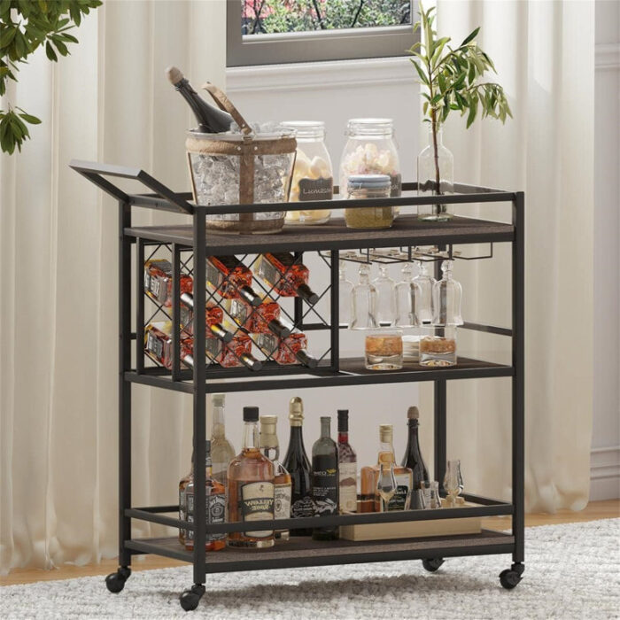 Davros Metal Bar Cart - Chic Decora