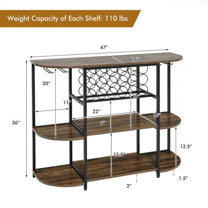 Donyea 16” Wine Bar - Chic Decora