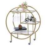 Edinburg Metal Bar Cart - Chic Decora