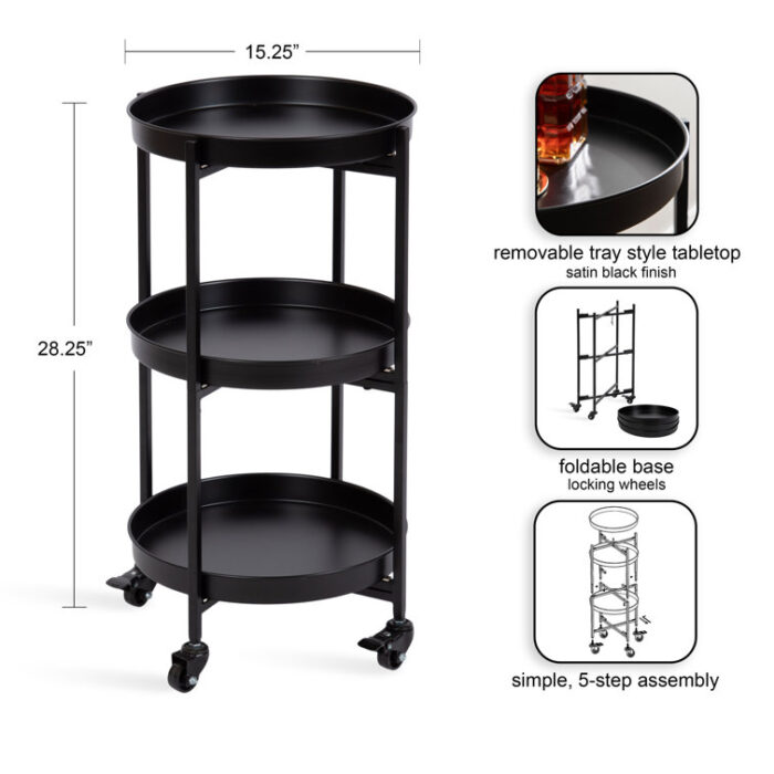 Ekta Metal Bar Cart - Chic Decora