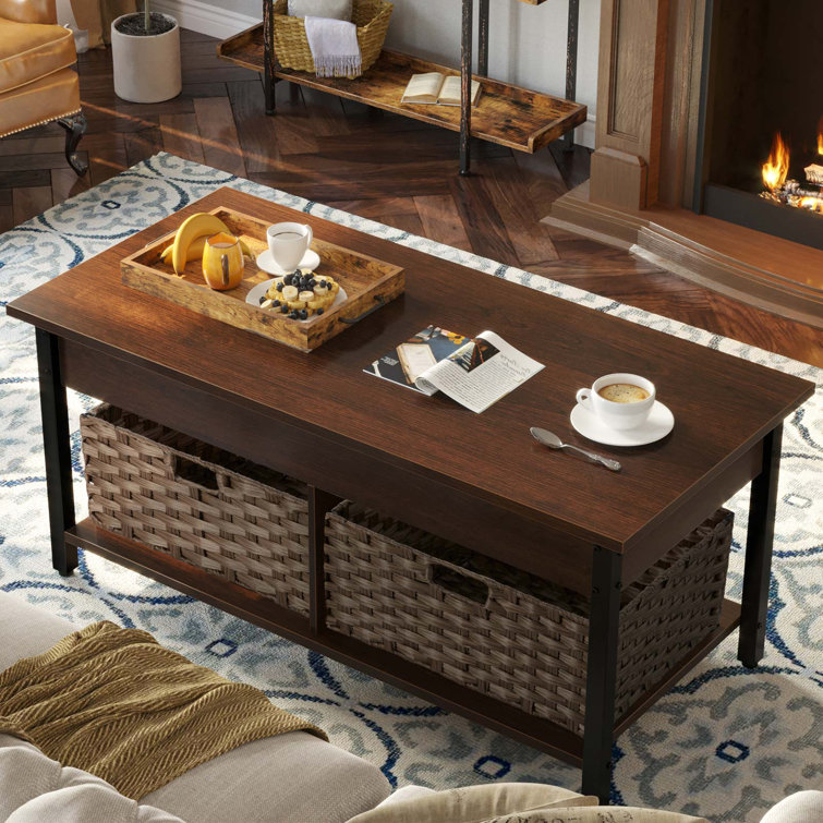 O’Kean 39″ Rectangular Coffee Table with Storage For Living Room - Chic Decora