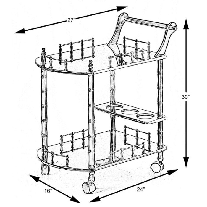 Evangelista Wood Bar Cart - Chic Decora