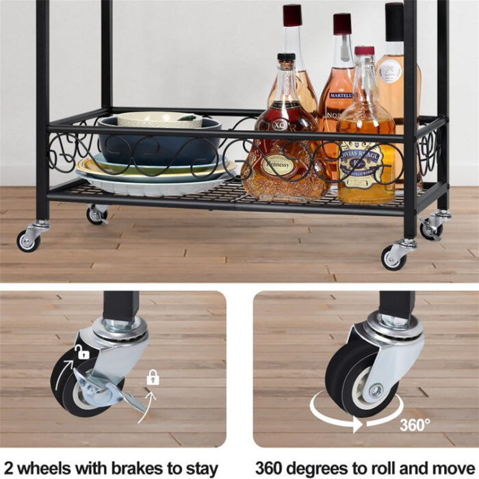 Ferlando Metal Bar Cart - Chic Decora