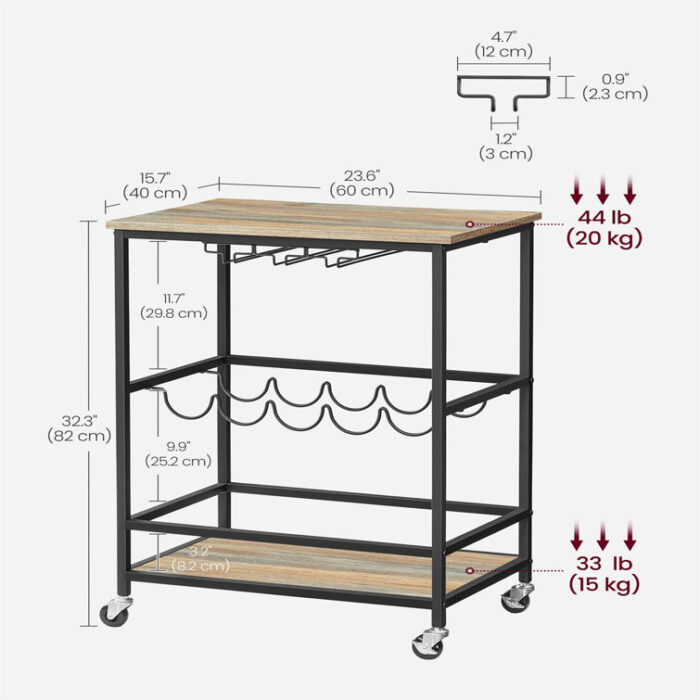 Fiorenze Metal Bar Cart - Chic Decora