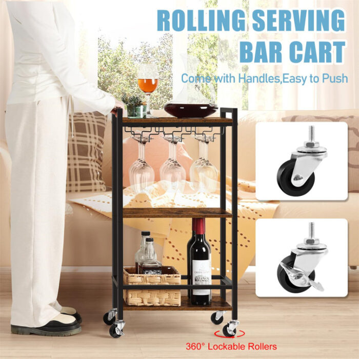 Firmino Metal Bar Cart - Chic Decora