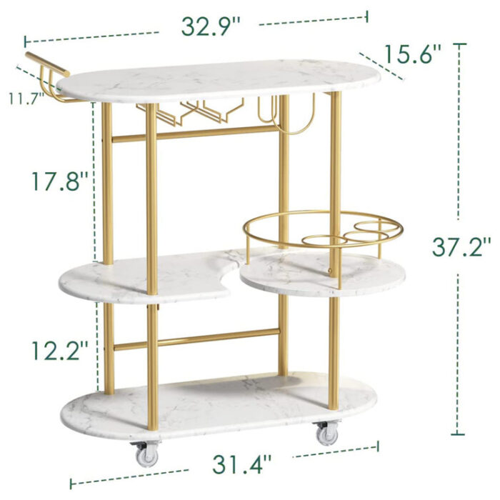 Fryson Metal Bar Cart - Chic Decora