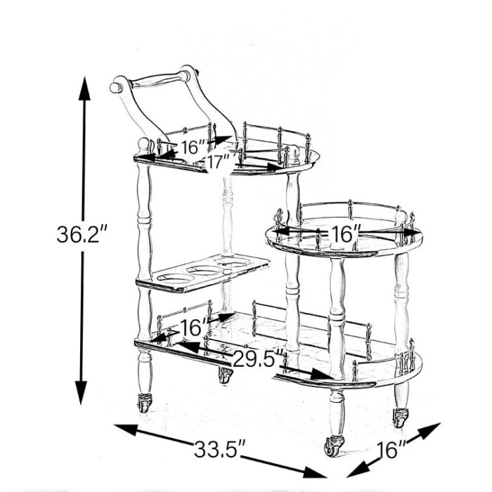 Grasso Wood Bar Cart - Chic Decora